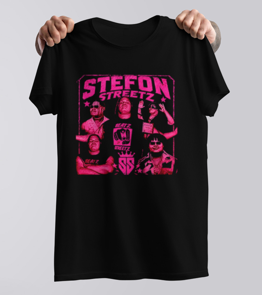 Stefon Streetz Pink Stars And Faces T-Shirt