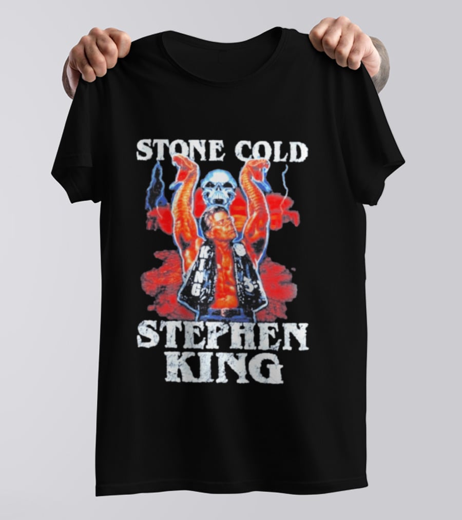 Stone Cold Stephen King 3 16 WWE Horror Scary Mashup T-Shirt