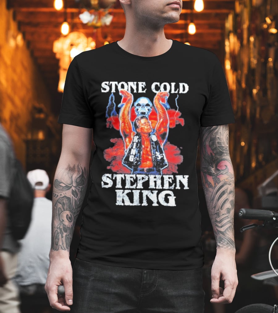 Stone Cold Stephen King 3 16 WWE Horror Scary Mashup T-Shirt