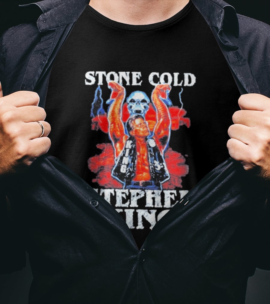 Stone Cold Stephen King 3 16 WWE Horror Scary Mashup T-Shirt