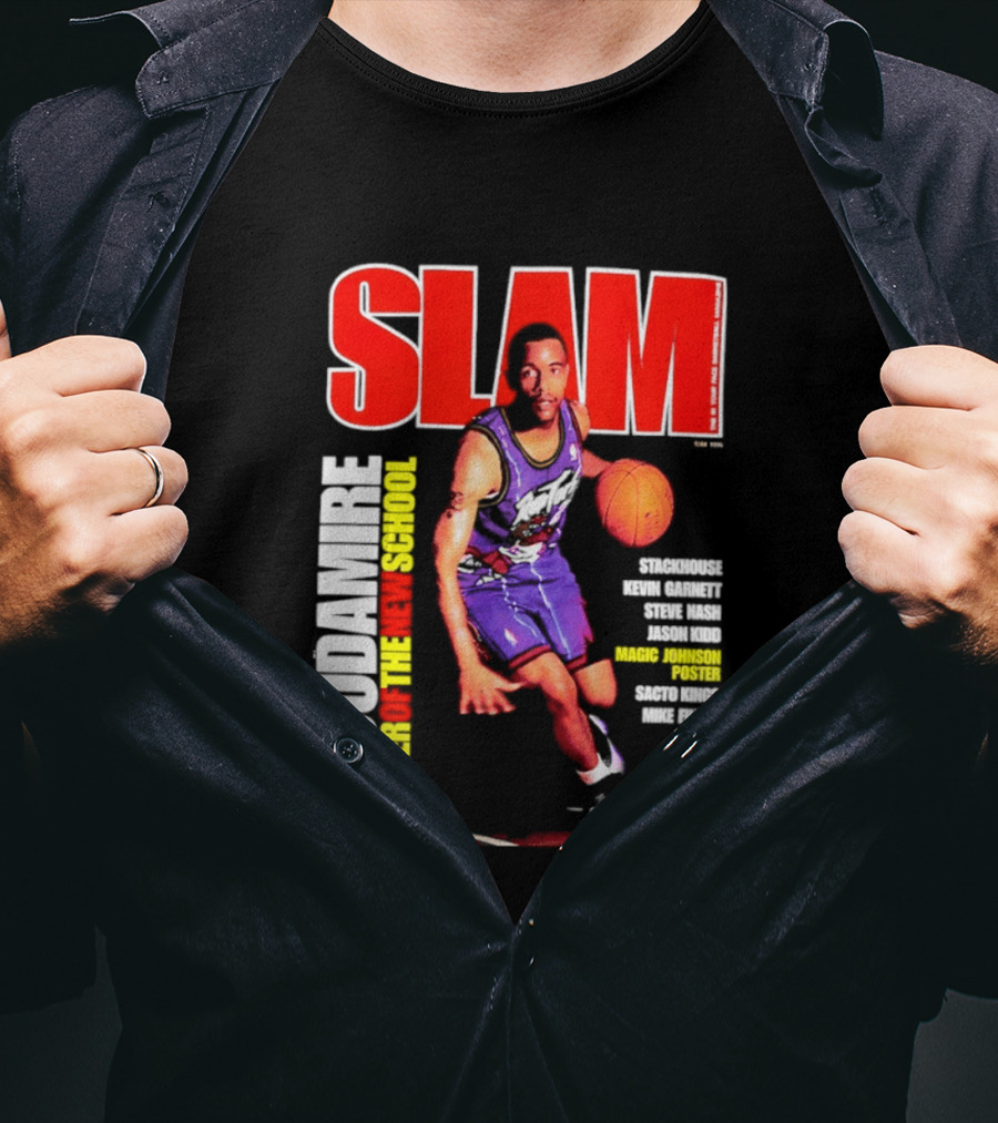 Slam Magazine May 1996 Stoudamire Leader Of The New School Raptors Championship Roster Fan Event T-Shirt