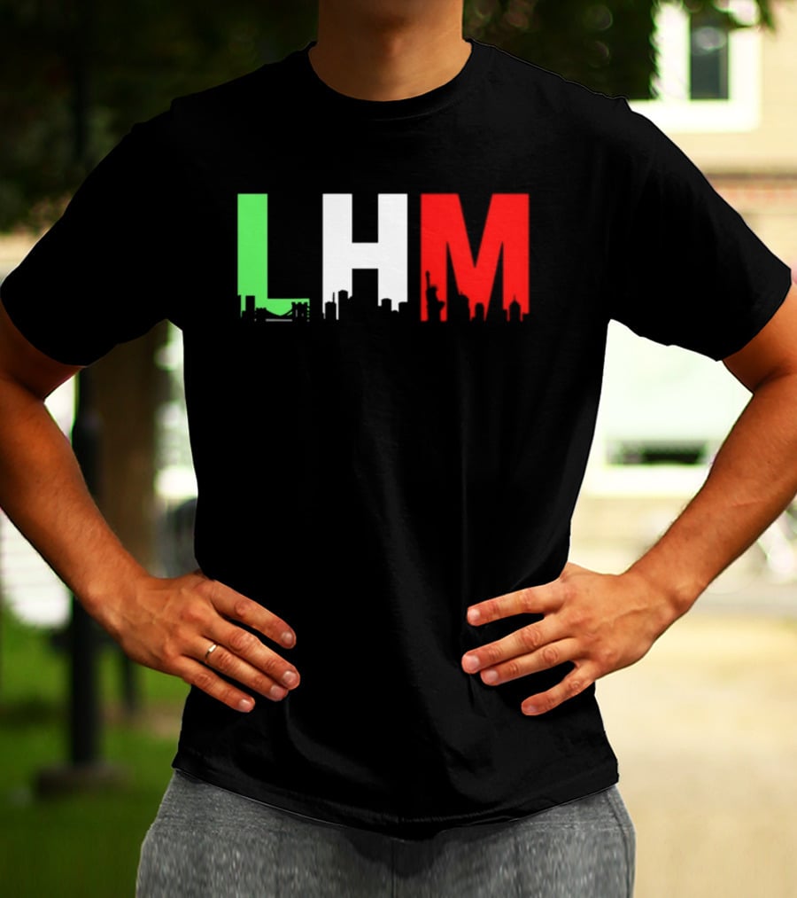 Stream Yvng Mobster LHM NYC Skyline Green White Red Drip Letters T-Shirt