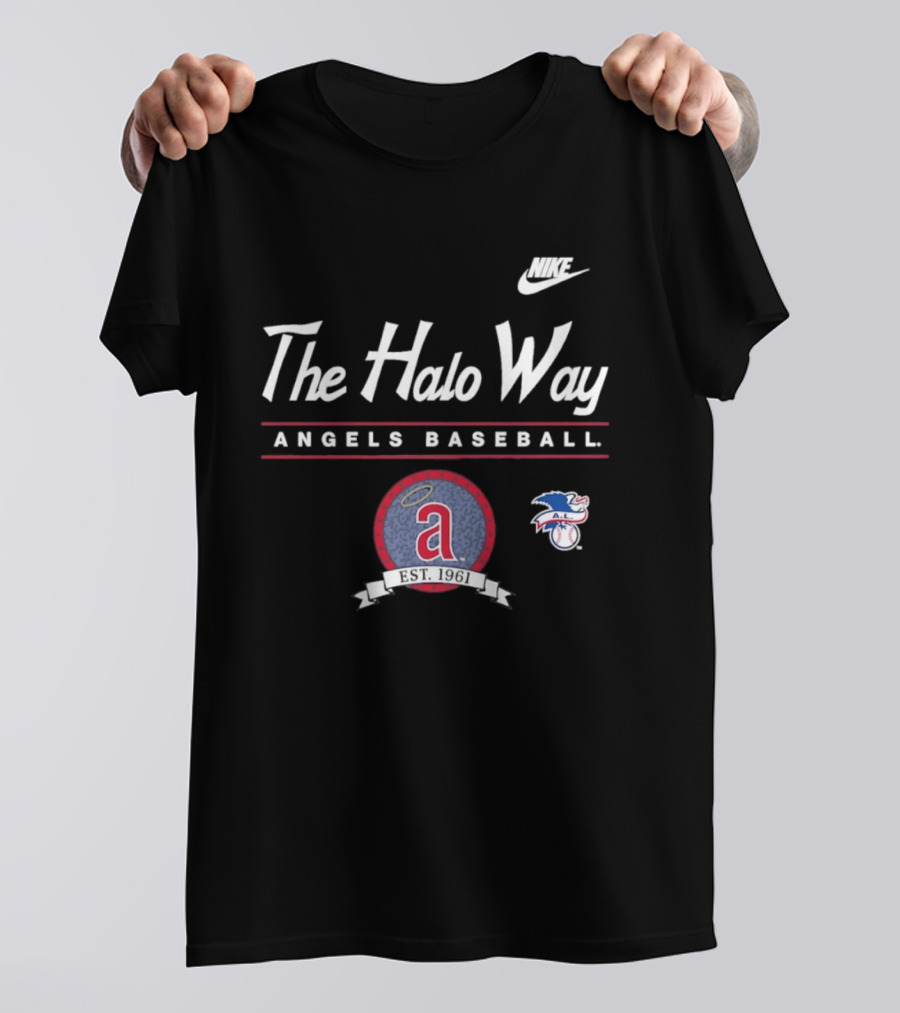 The Halo Way Angels Baseball Est 1961 MLB Nike A.L. T-Shirt