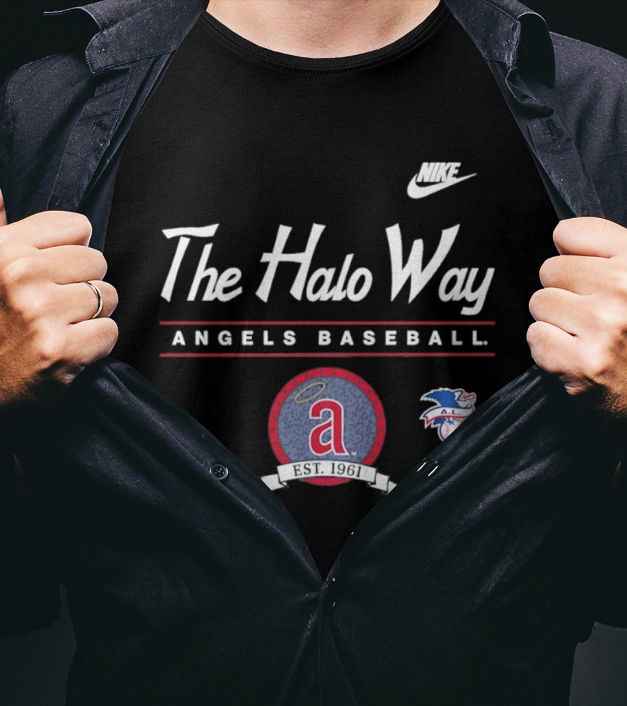 The Halo Way Angels Baseball Est 1961 MLB Nike A.L. T-Shirt