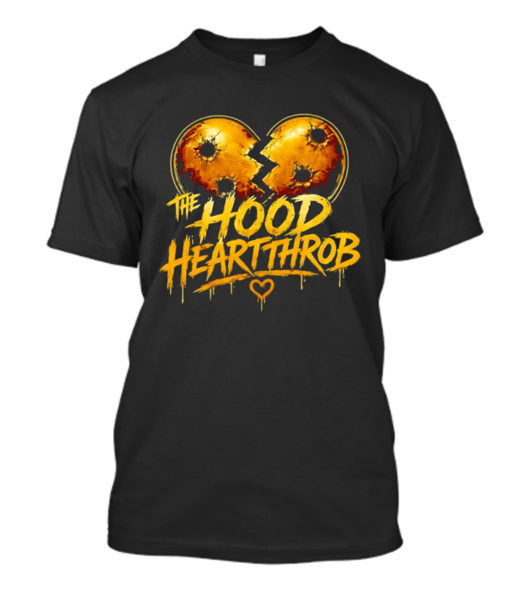 The Hood Heartthrob Golden Broken Heart T-Shirt