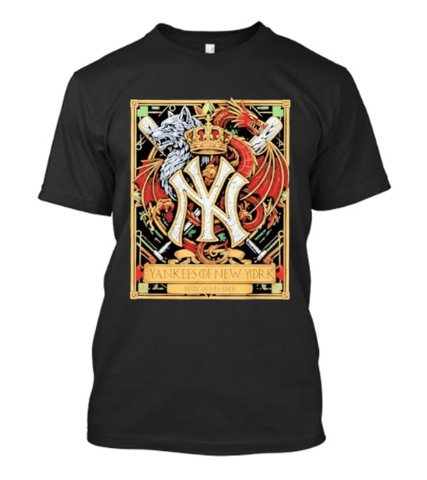 Yankees Of New York Bronx Bomber MLB Baseball Wolf Dragon Crown NY Crest T-Shirt
