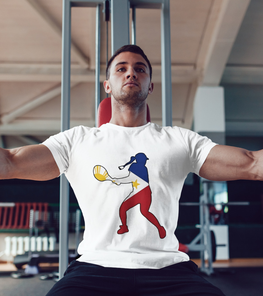 Alexandra Eala Tennis Player Silhouette Philippines Flag T-Shirt