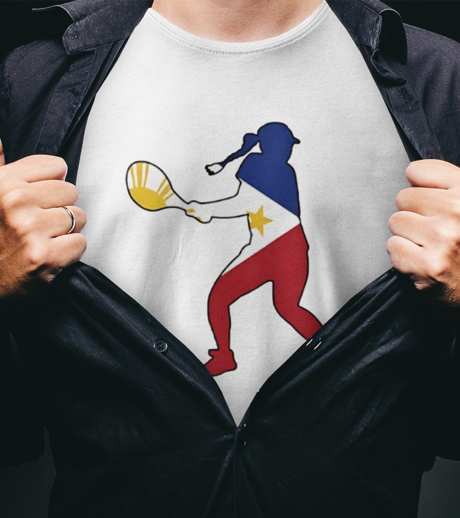 Alexandra Eala Tennis Player Silhouette Philippines Flag T-Shirt