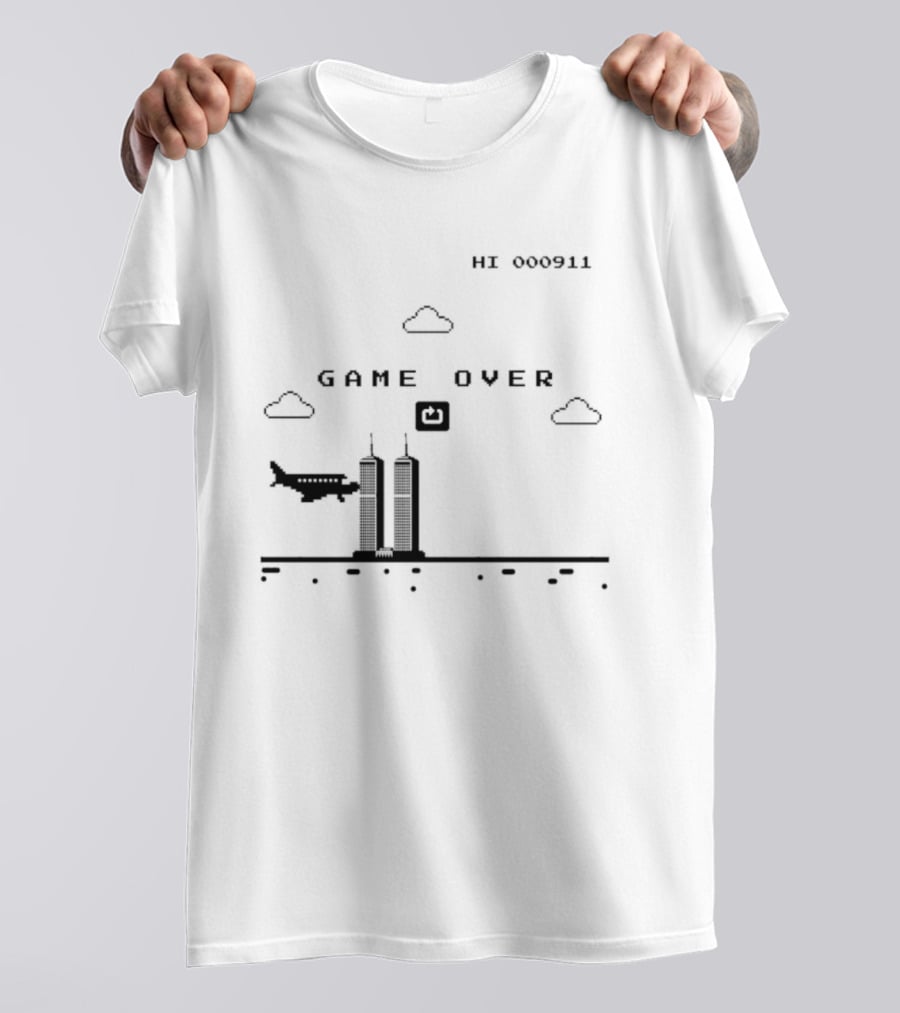 Game Over Hi 000911 Pixel 911 Twin Towers T-Shirt