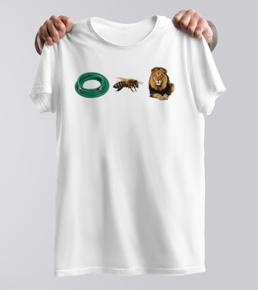 Hose Bee Lion Rebus Wordplay Pun Gardening Humor T-Shirt
