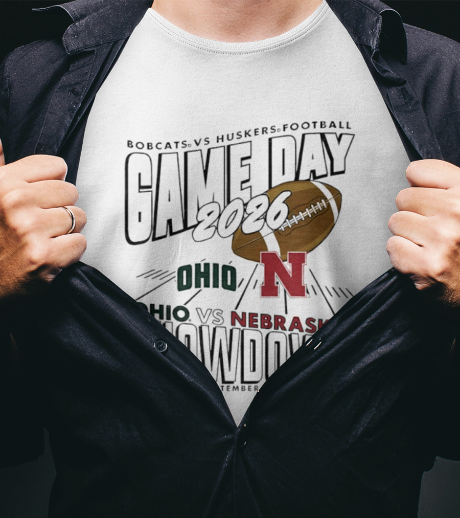 Bobcats Vs Huskers Football Game Day 2026 Ohio Vs Nebraska Showdown September 5th T-Shirt