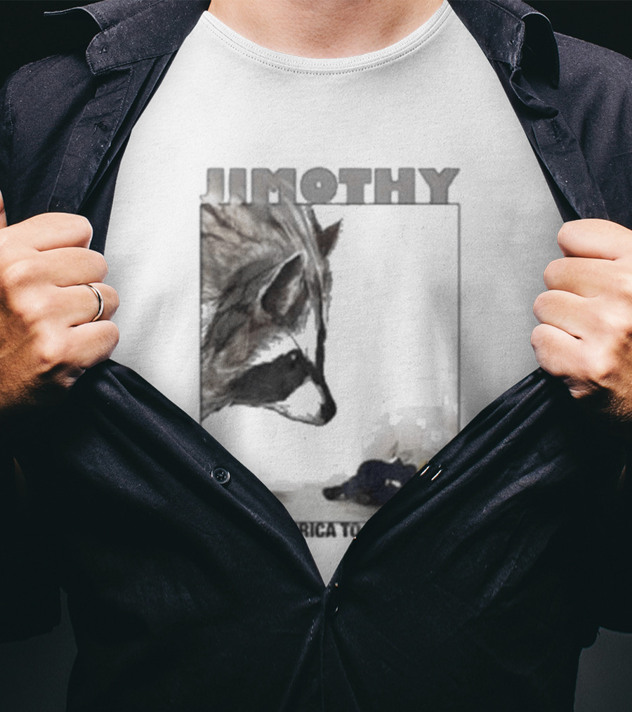 Jimothy Raccoon Wants America To Love Again Patriotic Message T-Shirt