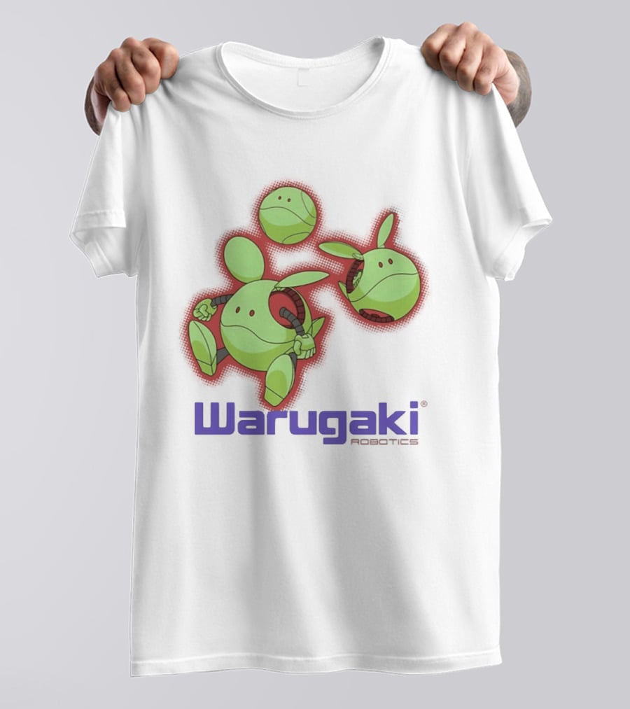 Warugaki Robotics Green Robot Trio Cartoon T-Shirt