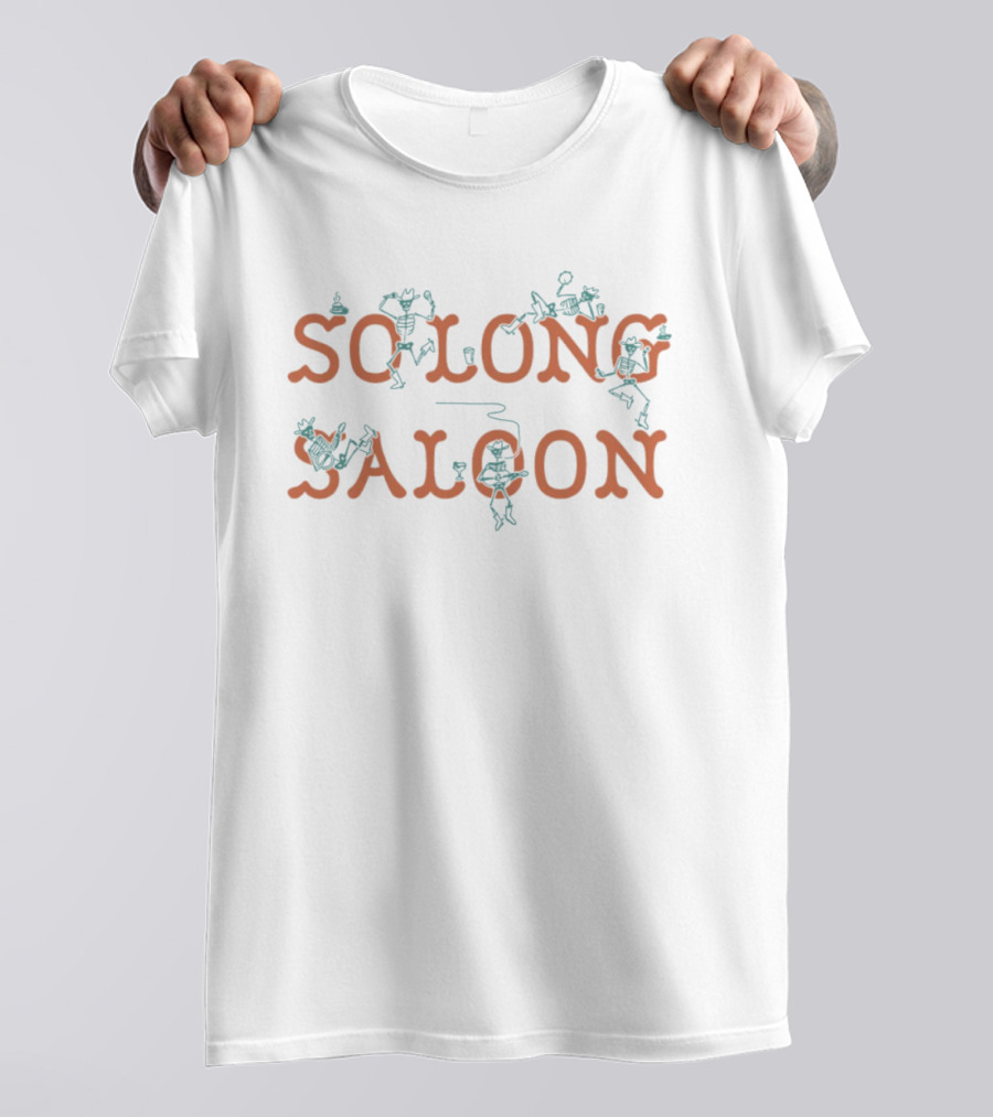 So Long Saloon Dancing Skeletons In Cowboy Hats And Boots T-Shirt