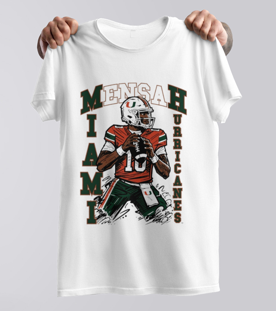 Mensah Miami Hurricanes NCAA Football Player 18 T-Shirt