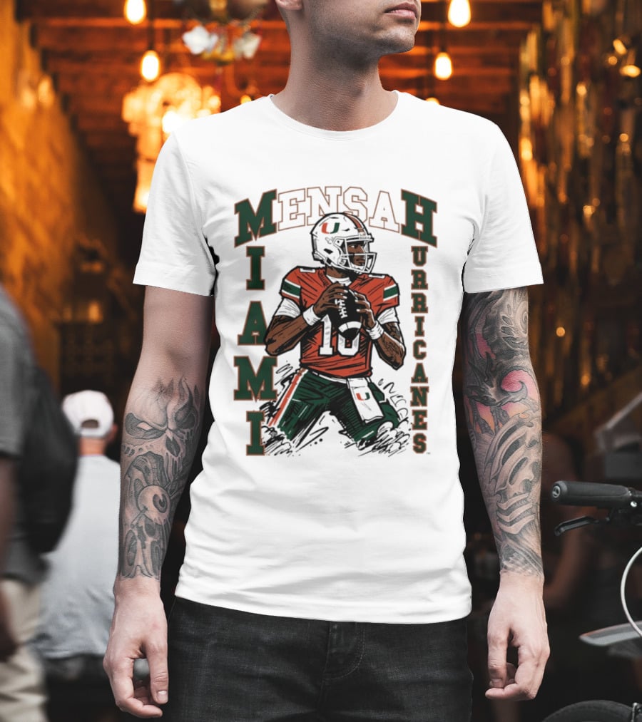 Mensah Miami Hurricanes NCAA Football Player 18 T-Shirt
