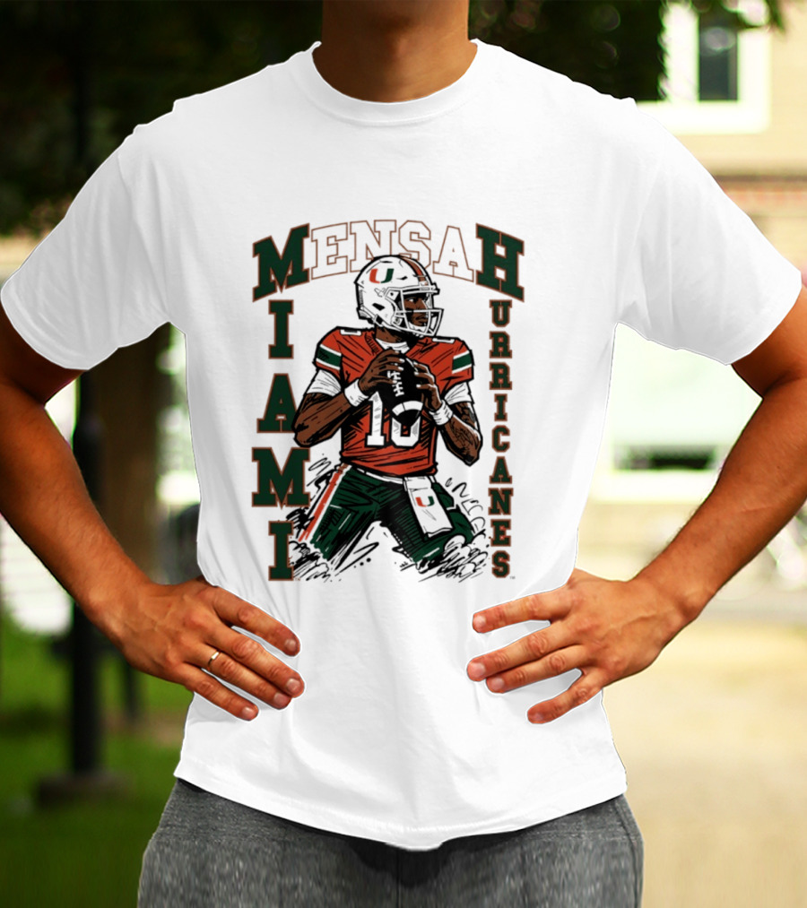 Mensah Miami Hurricanes NCAA Football Player 18 T-Shirt