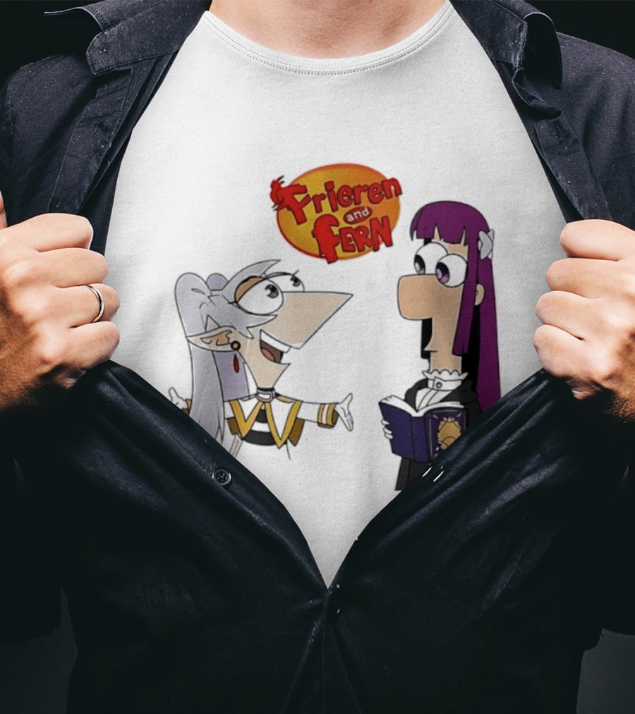 Frieren And Fern Phineas And Ferb Crossover Beyond Journey's End T-Shirt