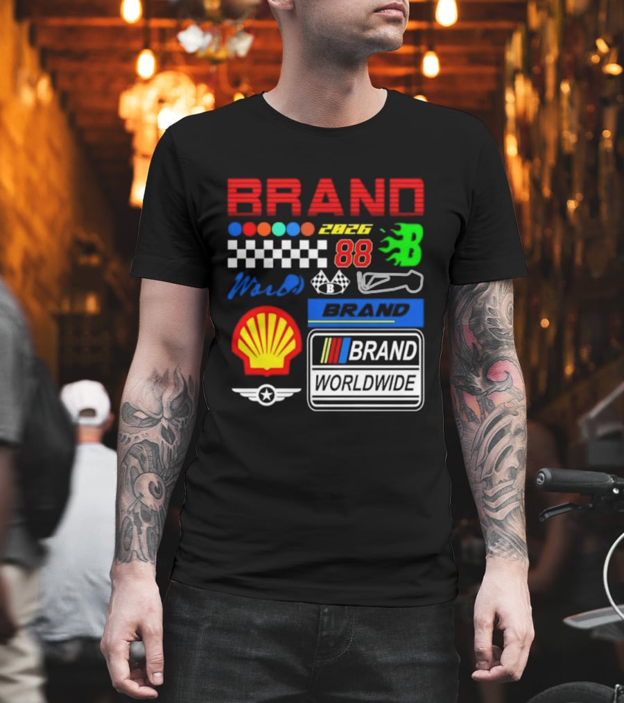 Brand 88 Worldwide Racing Motorsport Checkered Shell 2026 T-Shirt