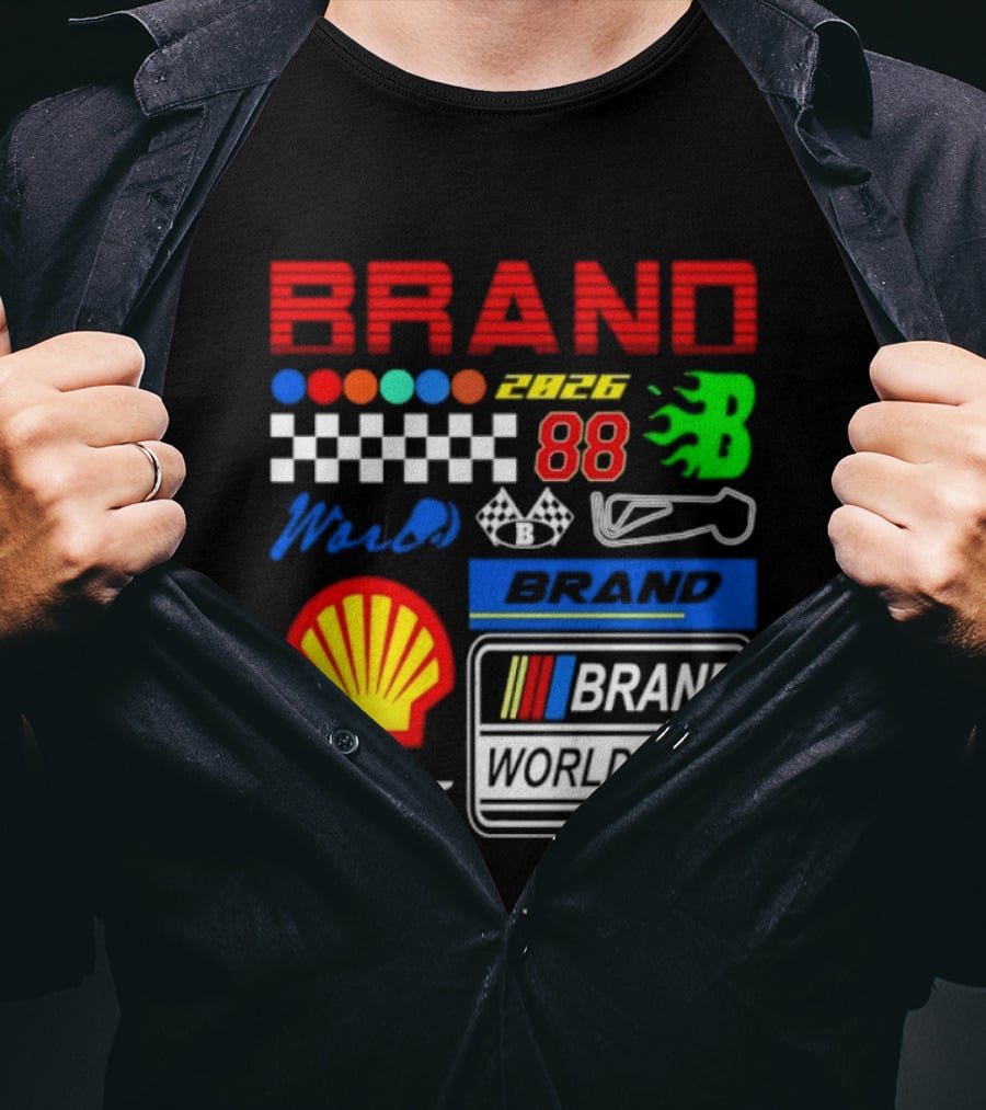 Brand 88 Worldwide Racing Motorsport Checkered Shell 2026 T-Shirt