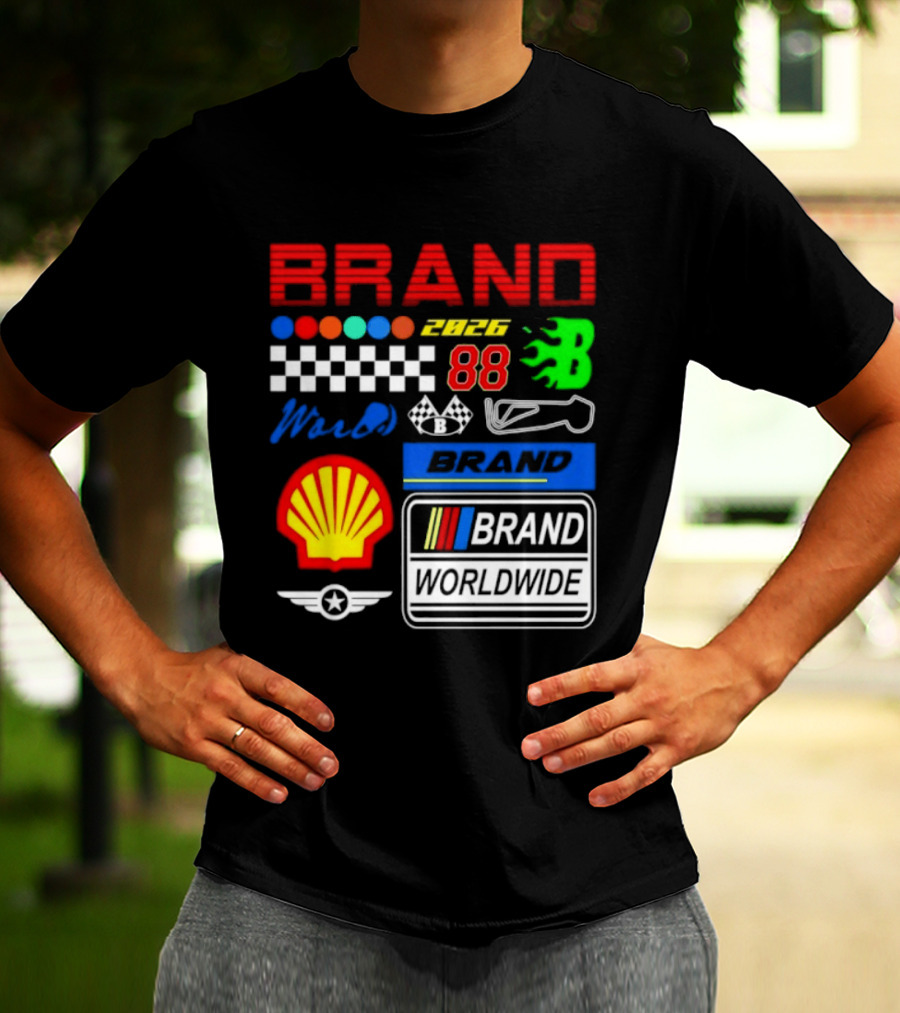 Brand 88 Worldwide Racing Motorsport Checkered Shell 2026 T-Shirt