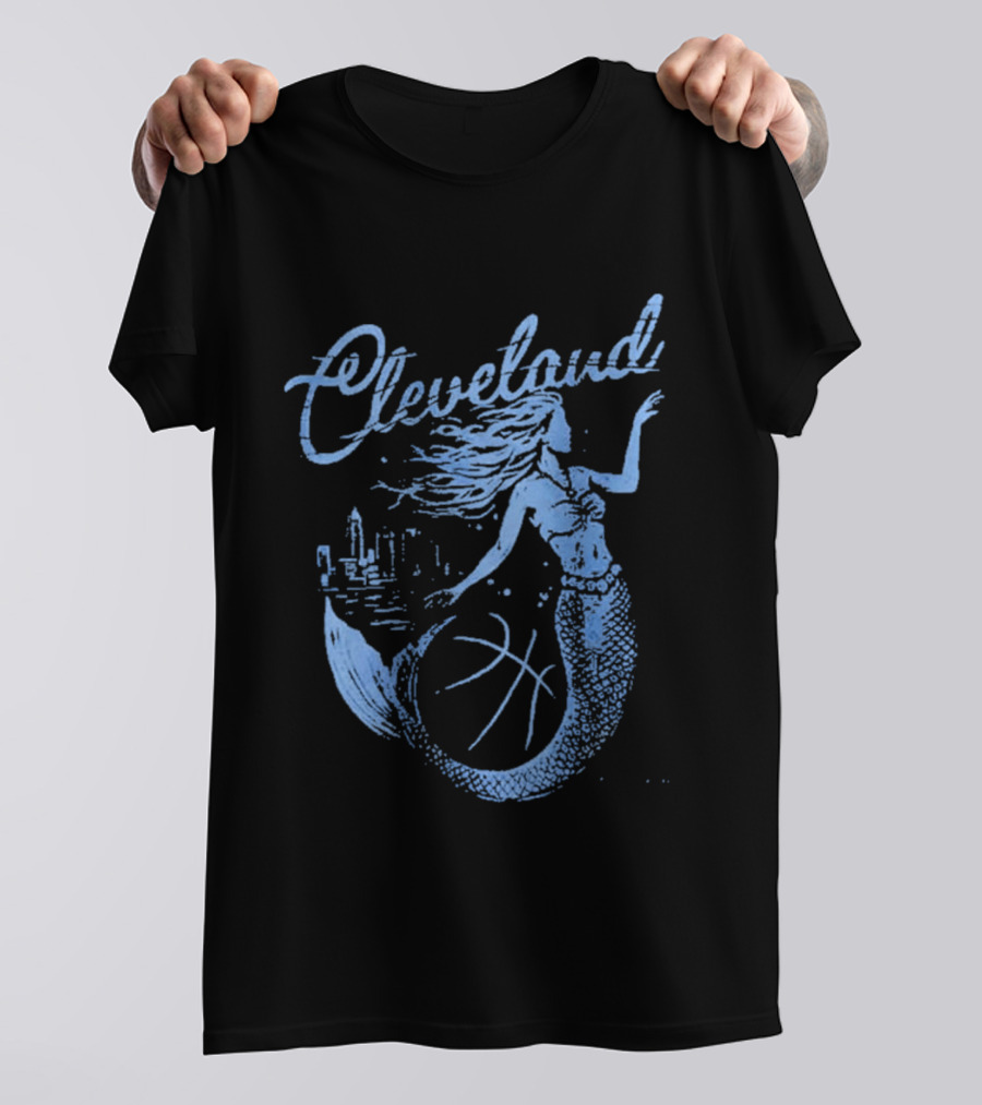 Cleveland Mermaid Cityscape Basketball T-Shirt
