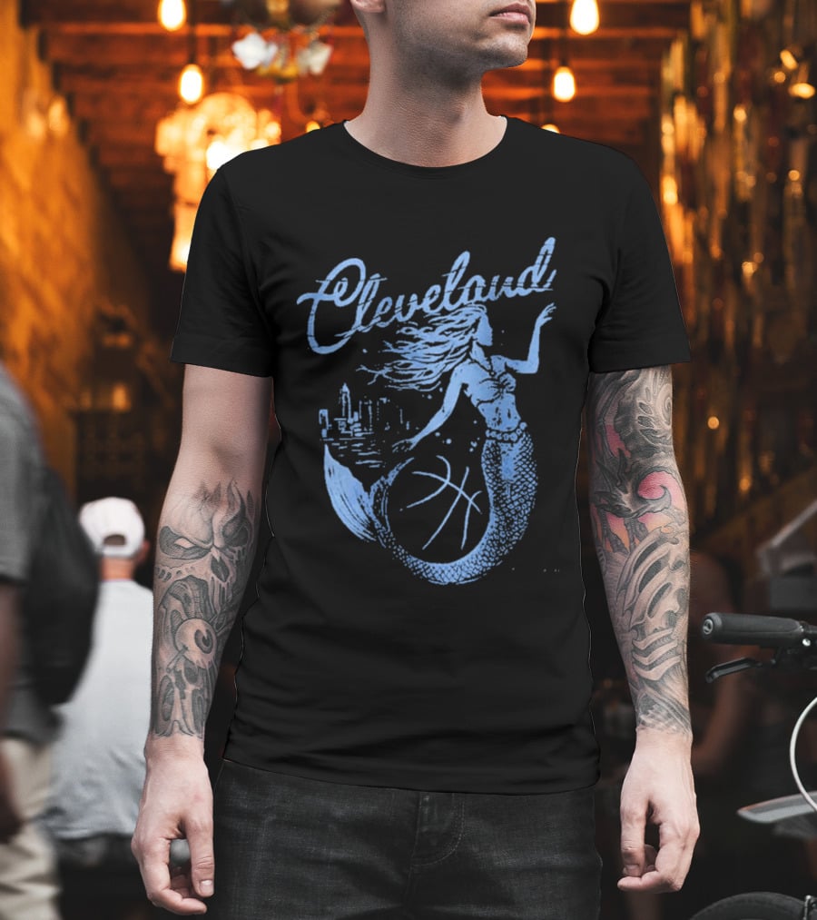 Cleveland Mermaid Cityscape Basketball T-Shirt