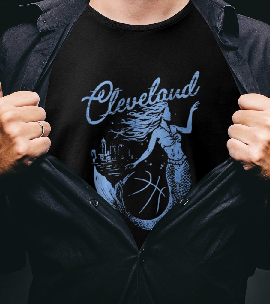 Cleveland Mermaid Cityscape Basketball T-Shirt