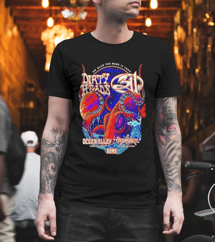 Dirty Heads 311 So Glad You Made It Tour Ocean Alley Atmosphere Rome Octopus T-Shirt