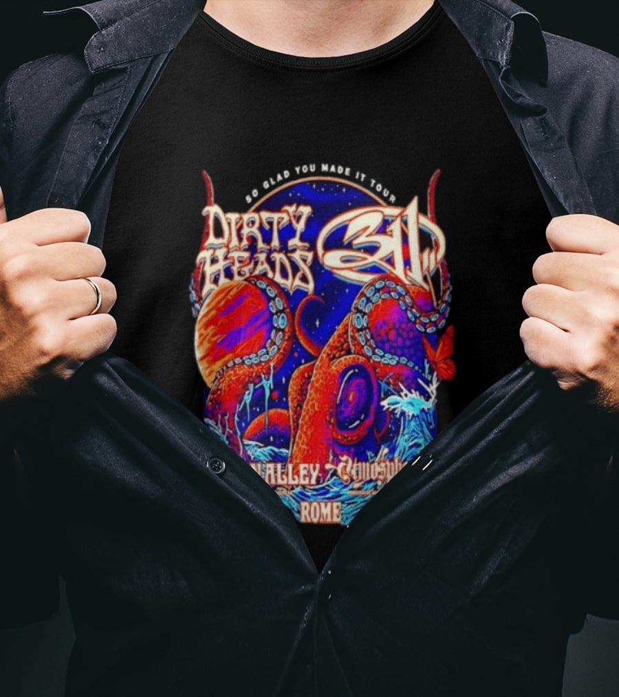 Dirty Heads 311 So Glad You Made It Tour Ocean Alley Atmosphere Rome Octopus T-Shirt