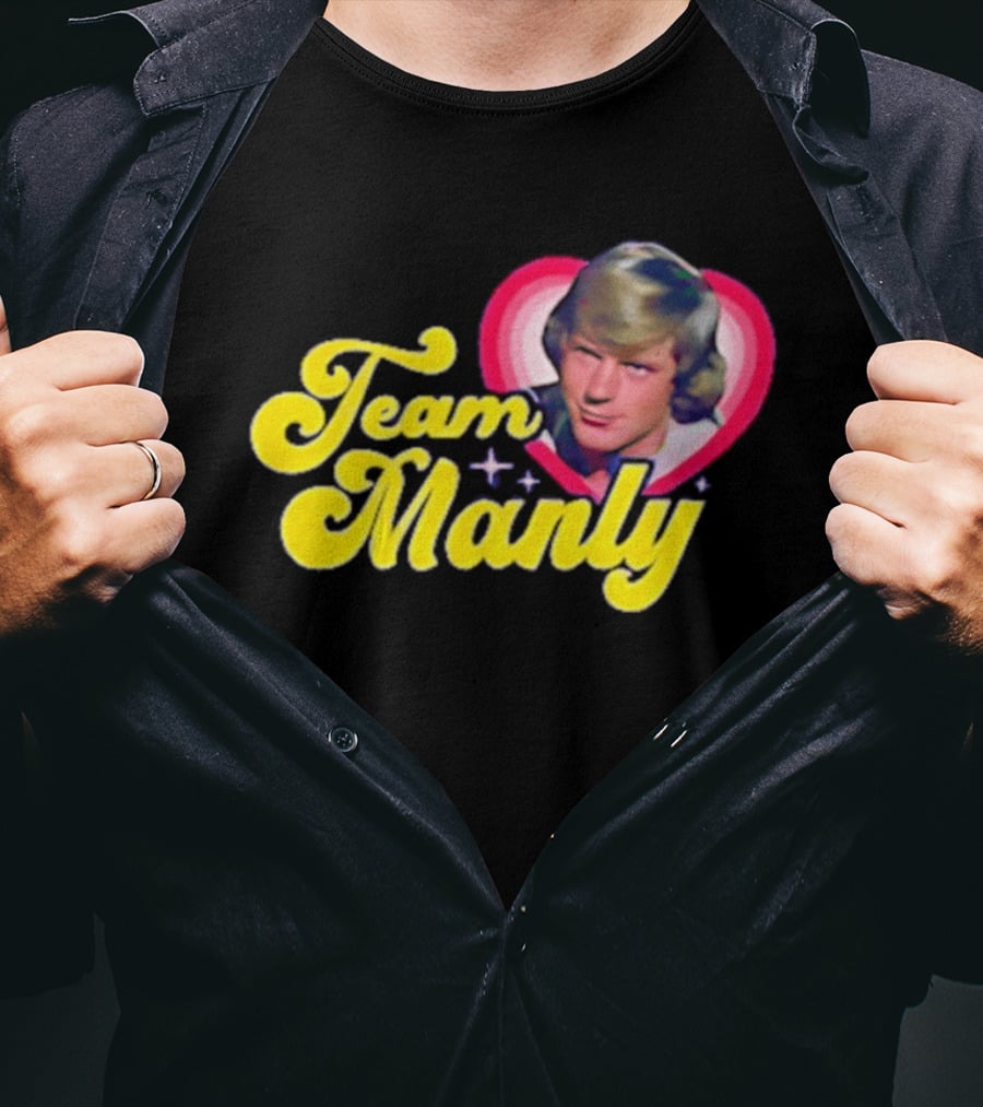 Team Manly Bobby Sherman Retro Heart T-Shirt
