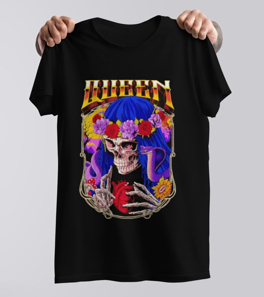 Til Death Skeleton Fiesta Cobra Floral Skeleton Tattoo T-Shirt