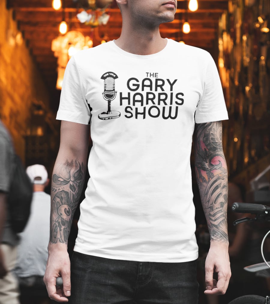 The Gary Harris Show Tide 100.9 Microphone T-Shirt