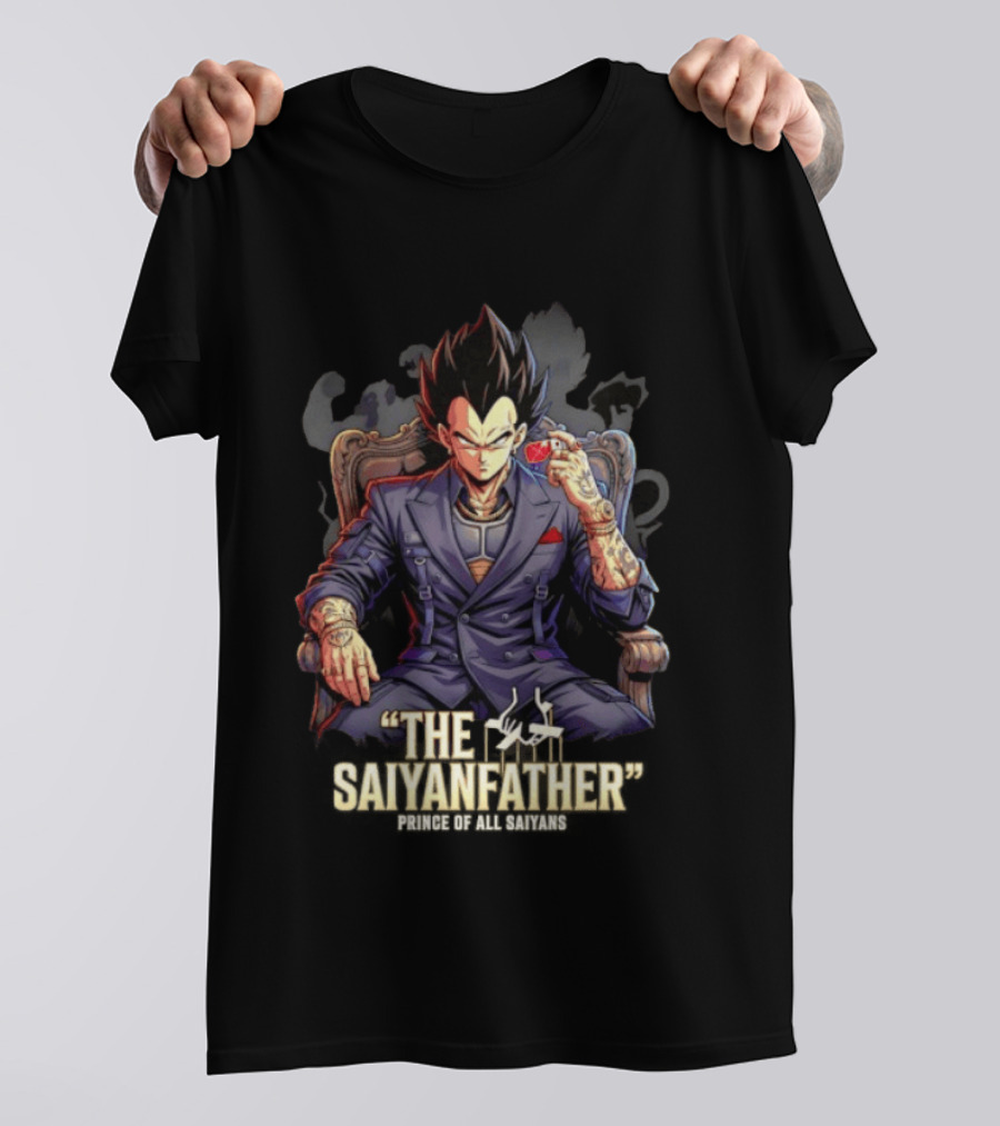 Vegeta The Saiyanfather Prince Of All Saiyans Mafia Style Anime Fusion T-Shirt