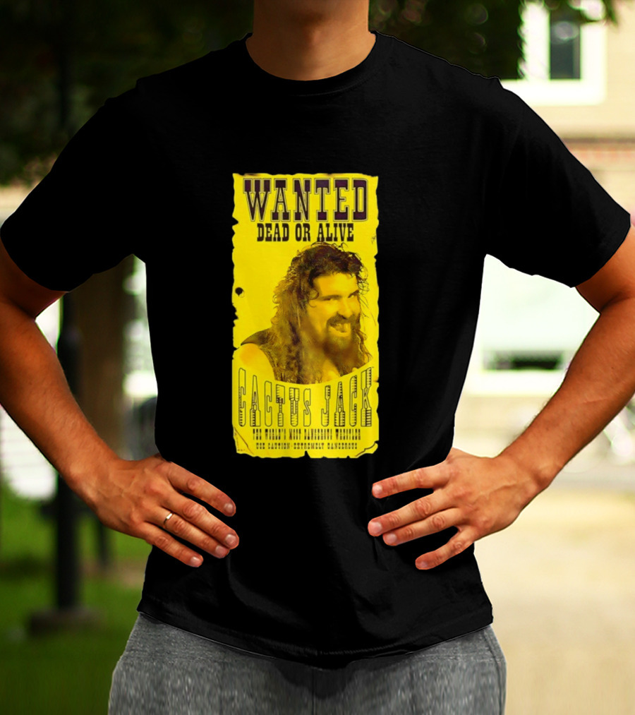 Jamie Hayter Iconic Cactus Jack Wanted Dead Or Alive Yellow T-Shirt
