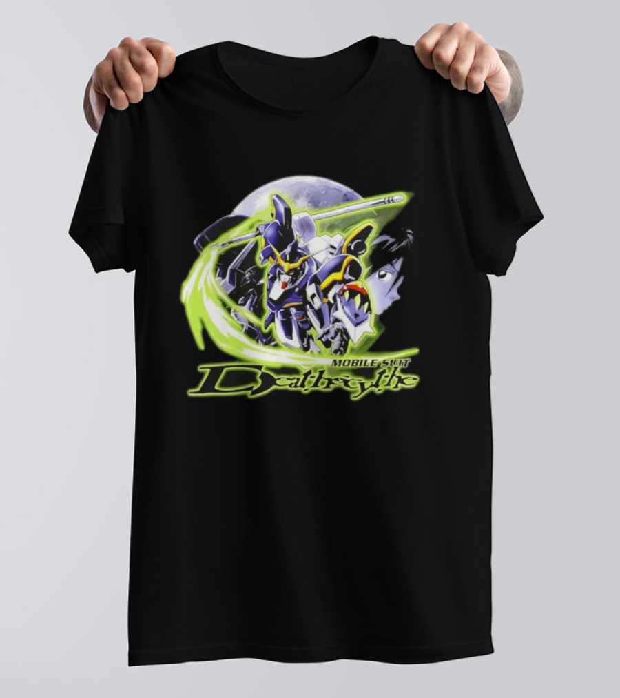 Mobile Suit Deathrythe Mecha Battle Moon Scene T-Shirt