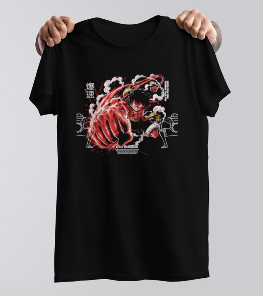 Monkey D. Luffy Faster Than Fear Stronger Than Pain Anime Gear Second Splash Attack T-Shirt