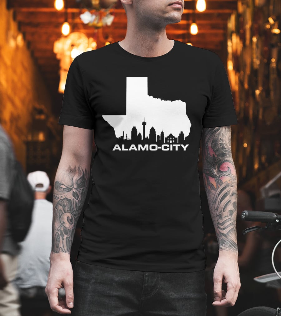 Alamo City San Antonio Skyline Texas Map T-Shirt