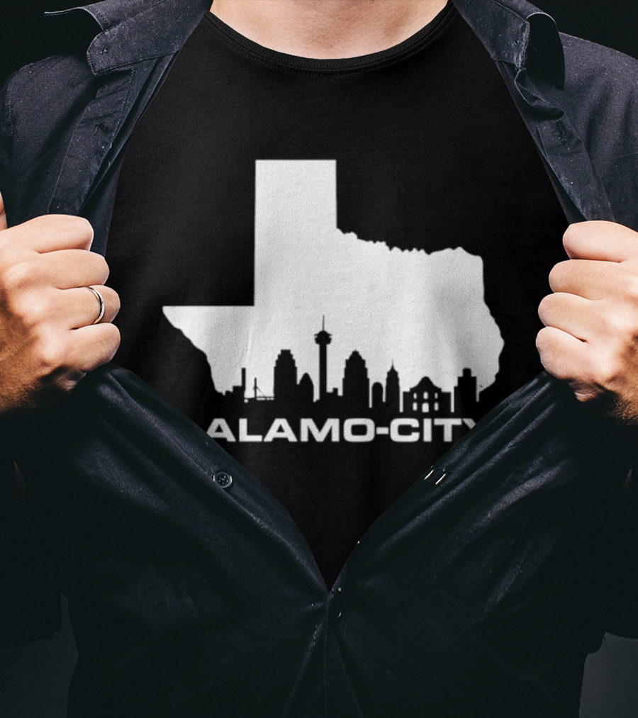 Alamo City San Antonio Skyline Texas Map T-Shirt