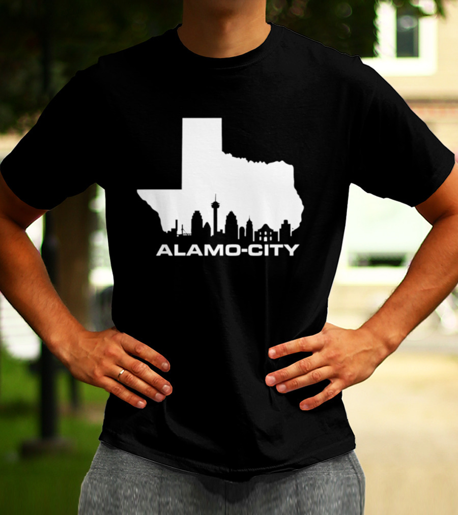Alamo City San Antonio Skyline Texas Map T-Shirt