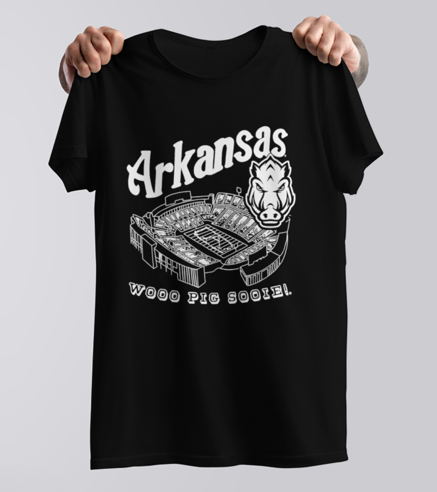 Arkansas Woo Pig Sooie Football Cardinal Stadium T-Shirt