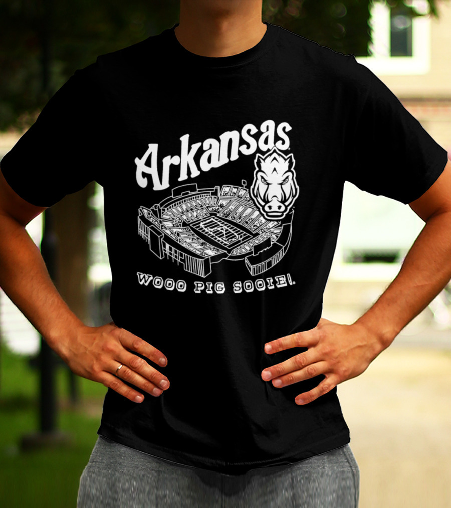 Arkansas Woo Pig Sooie Football Cardinal Stadium T-Shirt