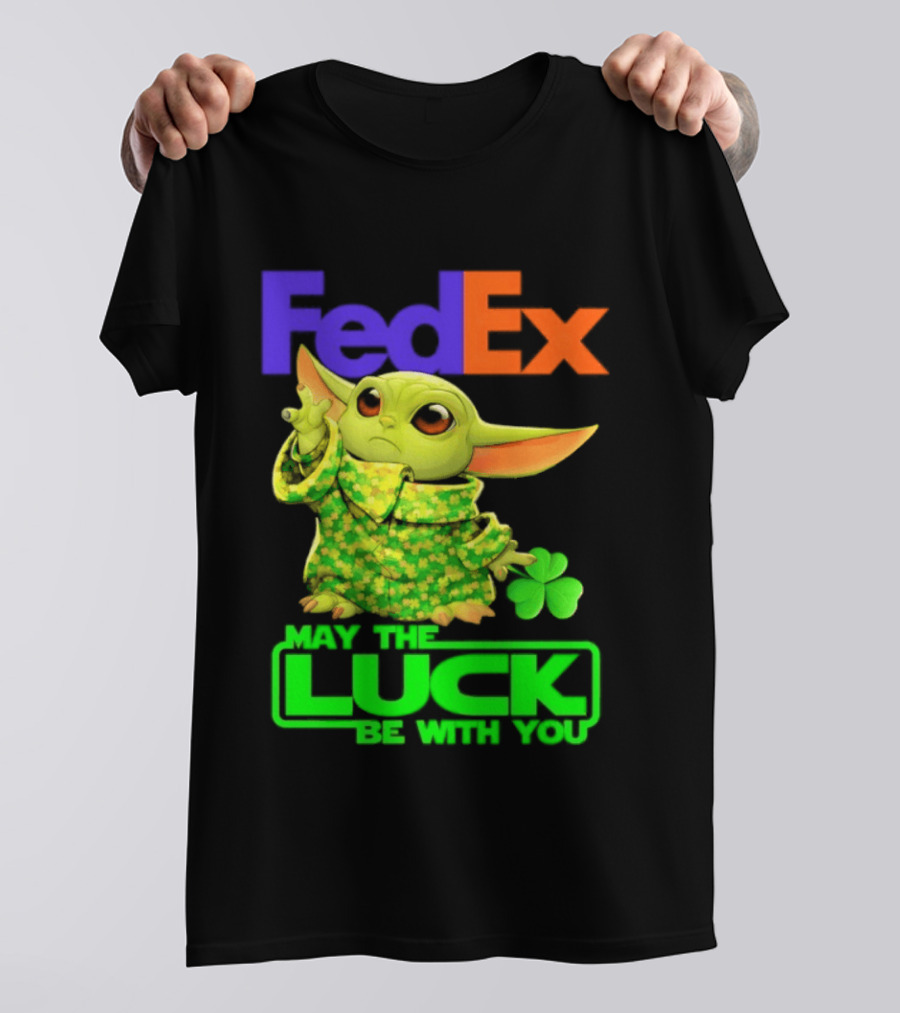 FedEx Baby Yoda May The Luck Be With You Clover T-Shirt