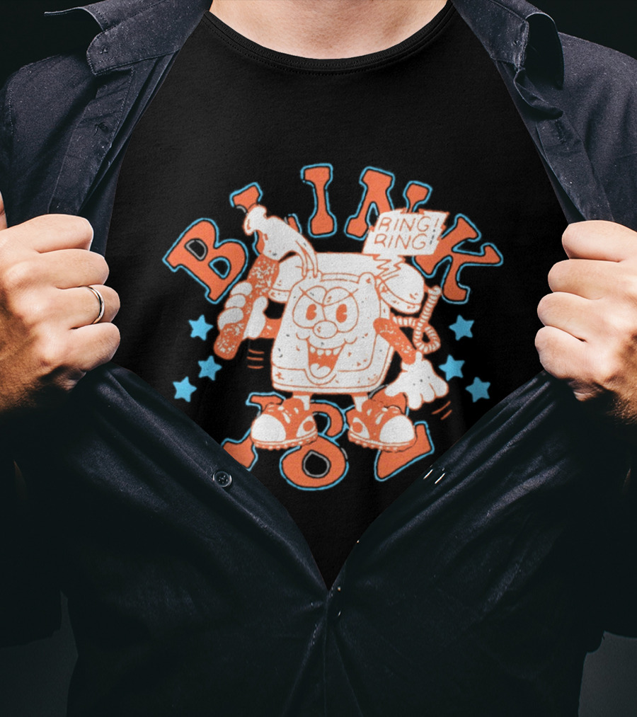 Blink 182 Ring Ring Cartoon Telephone Character With Stars T-Shirt