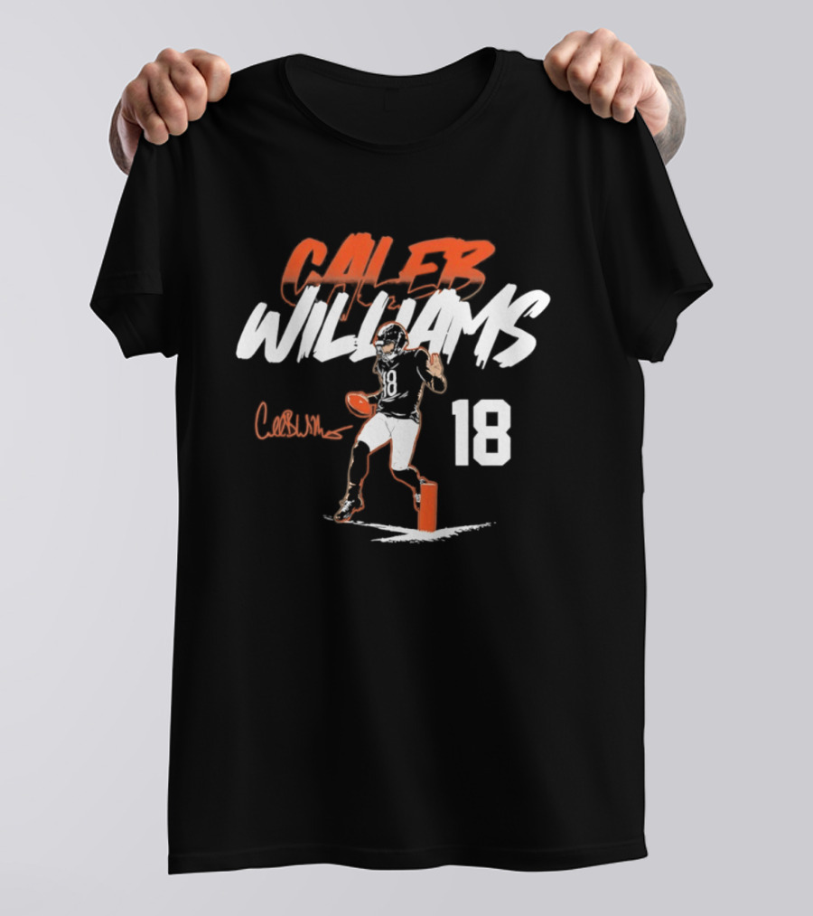 Caleb Williams 18 Chicago Bears 2026 Quarterback Pose T-Shirt