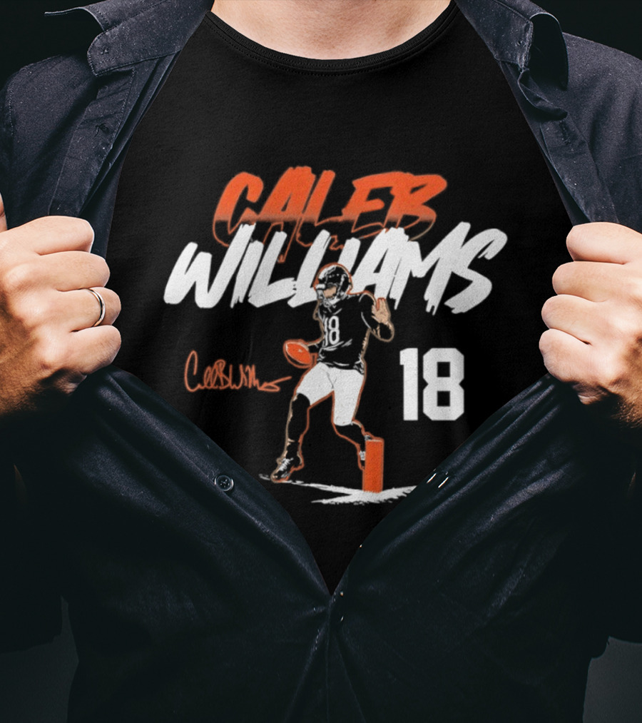 Caleb Williams 18 Chicago Bears 2026 Quarterback Pose T-Shirt