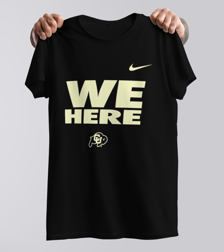We Here Colorado Buffaloes Nike Sports Branding T-Shirt