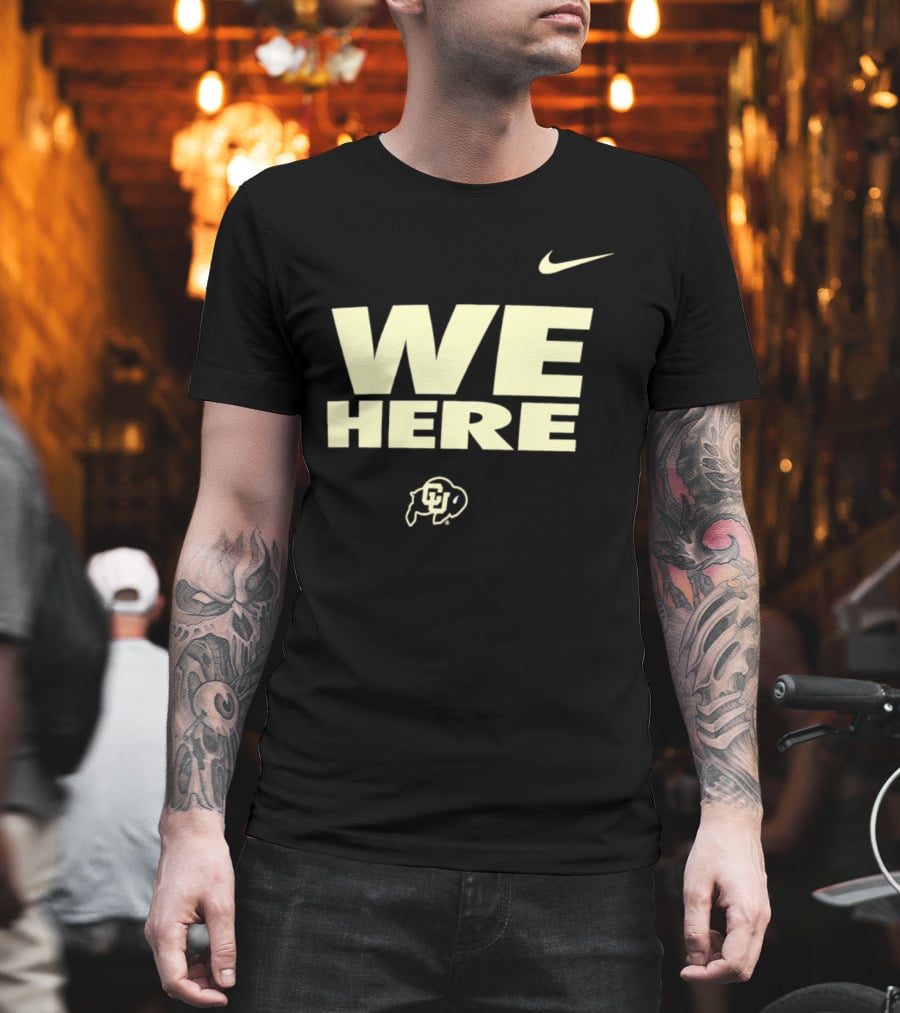 We Here Colorado Buffaloes Nike Sports Branding T-Shirt