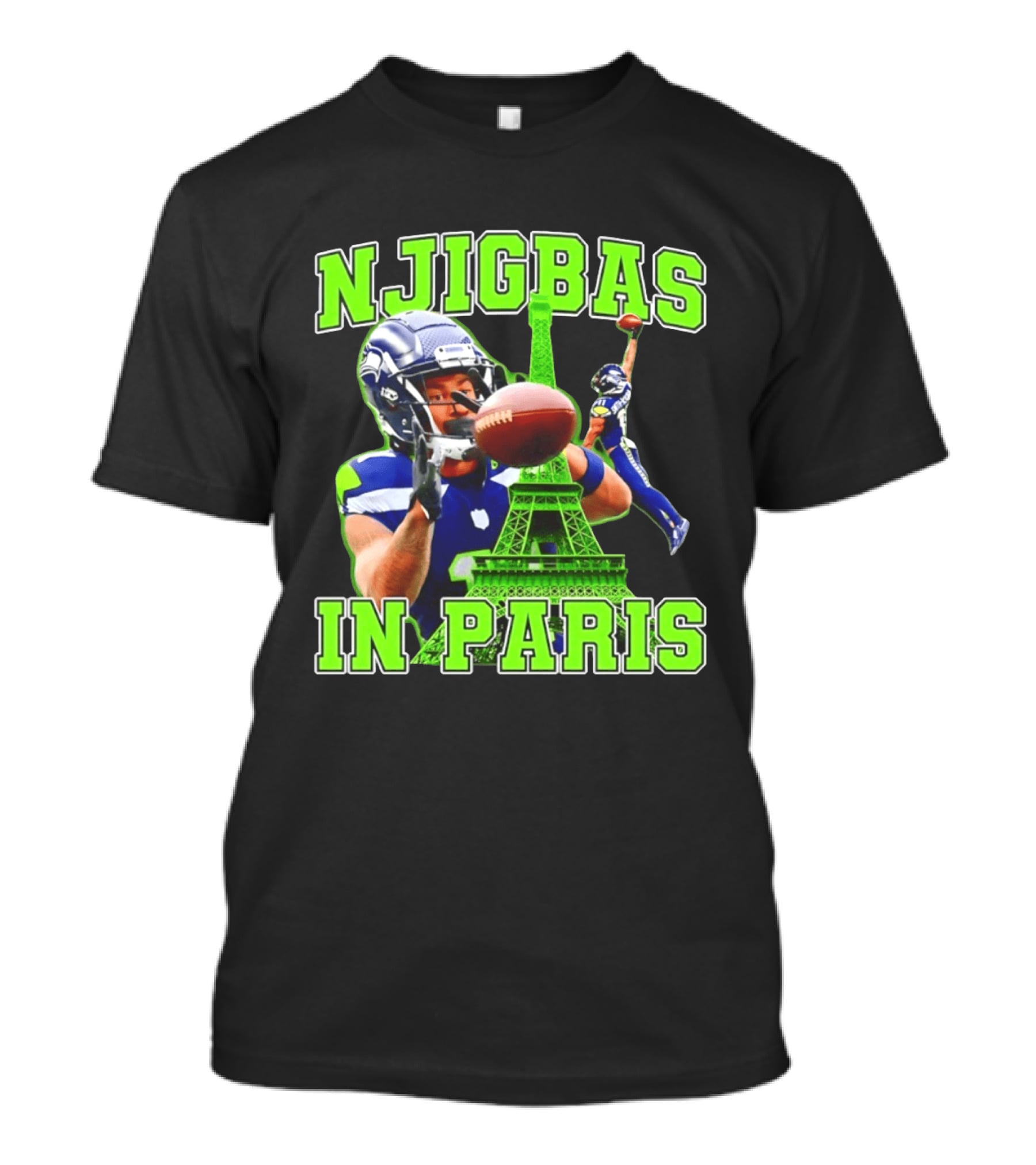 Seattle Seahawks Jaxon Smith Njigba Njigbas In Paris T-Shirt