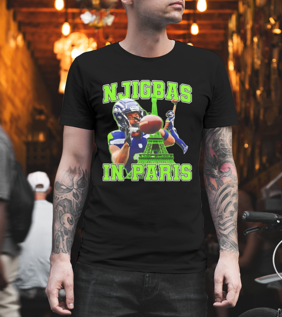 Seattle Seahawks Jaxon Smith Njigba Njigbas In Paris T-Shirt